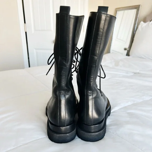 ❤️Magda Butrym Black Leather Combat Boots❤️ - Picture 5 of 6